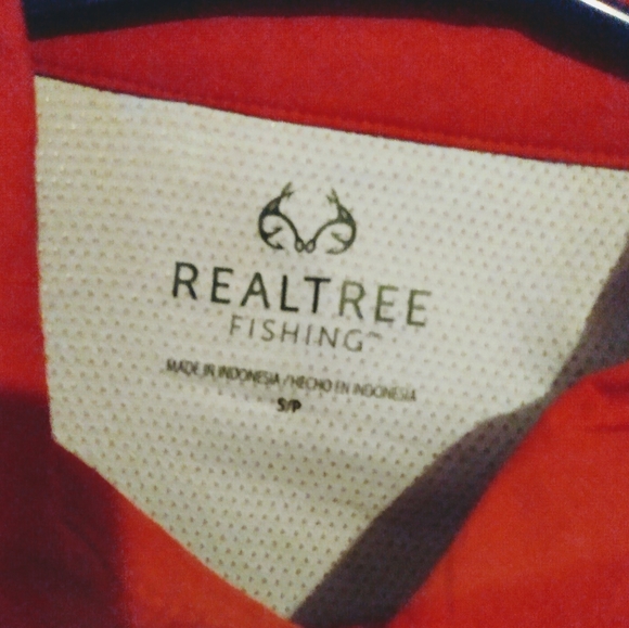 REALTREE MEN'S fishing shirt L/S sleeve brick red. - Picture 4 of 6